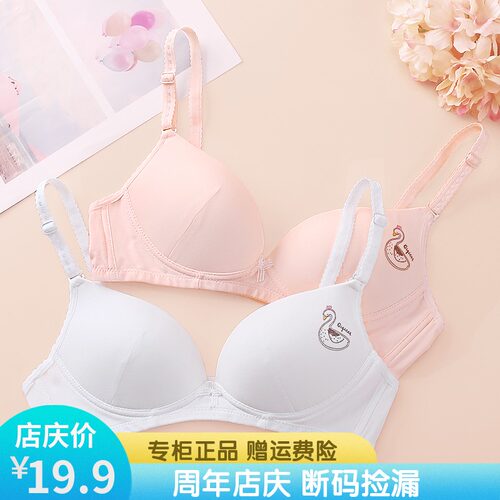 内衣女无钢圈定型薄款B杯文胸 聚拢小胸不空杯中学生W高中少女日