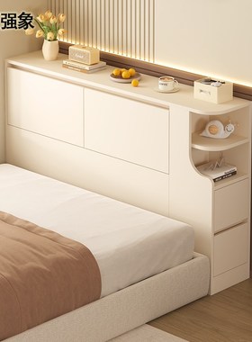 夹缝床头柜床尾柜长条储物柜卧室缝隙床边收纳窄柜置物架定制F104