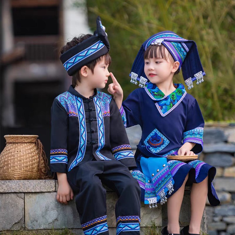 广西壮族服装男童56个少数民族服广西壮族服饰苗族彝族侗族舞蹈服