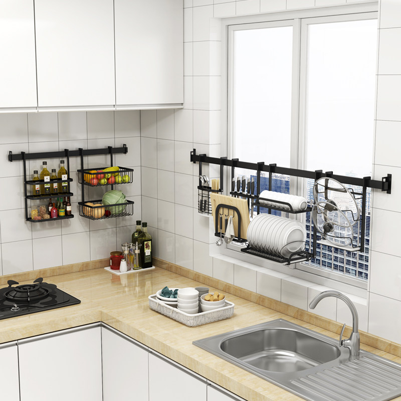 304不锈钢厨房窗户挂架置物架壁挂墙上收纳架橱柜下放碗架免打孔,厨房/烹饪用具,厨房置物架/置物柜/角架,淘宝优惠券,粉丝福利购,淘宝优惠卷