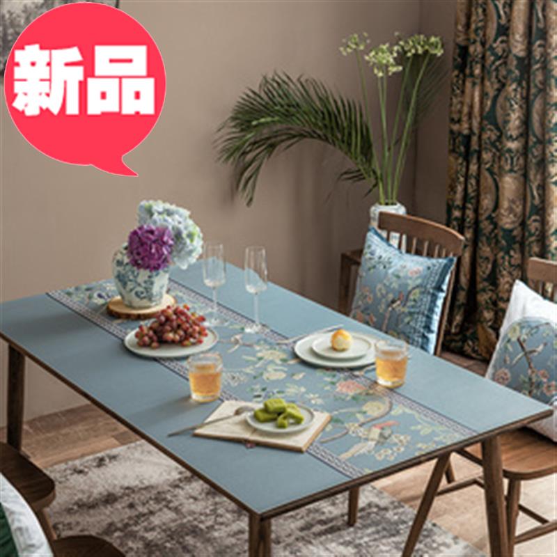 新中式桌布防水防油pvc9防烫免洗简约茶几餐桌垫皮革桌垫加厚定制