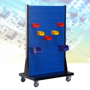 方孔百叶板移动挂工具架物料整理架背挂塑料盒五金分类架网孔固定