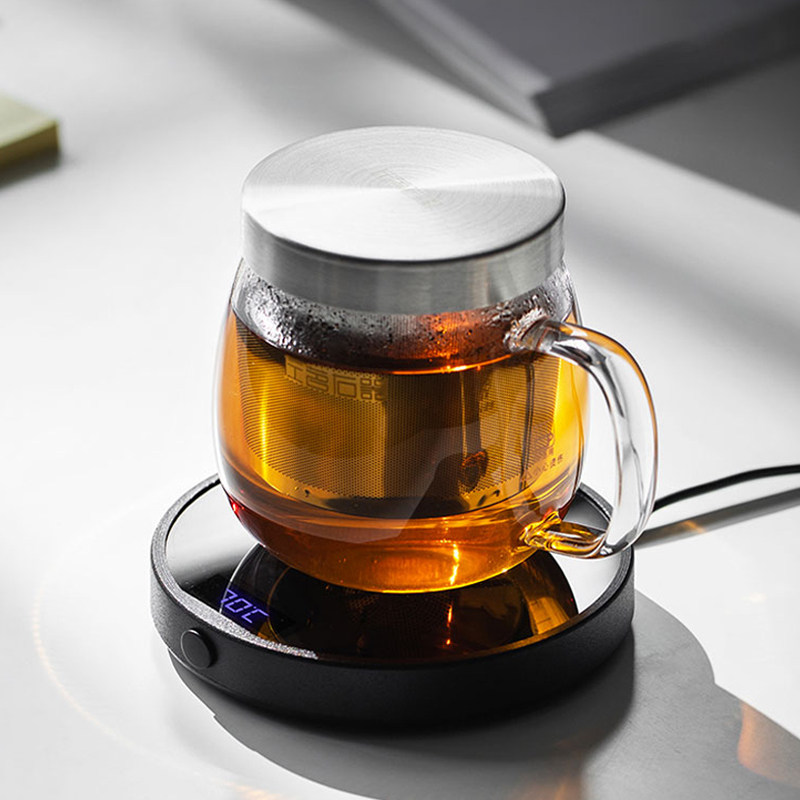 40度加热垫玻璃杯加热器热牛奶杯早餐杯可调保温底座水杯恒温杯垫