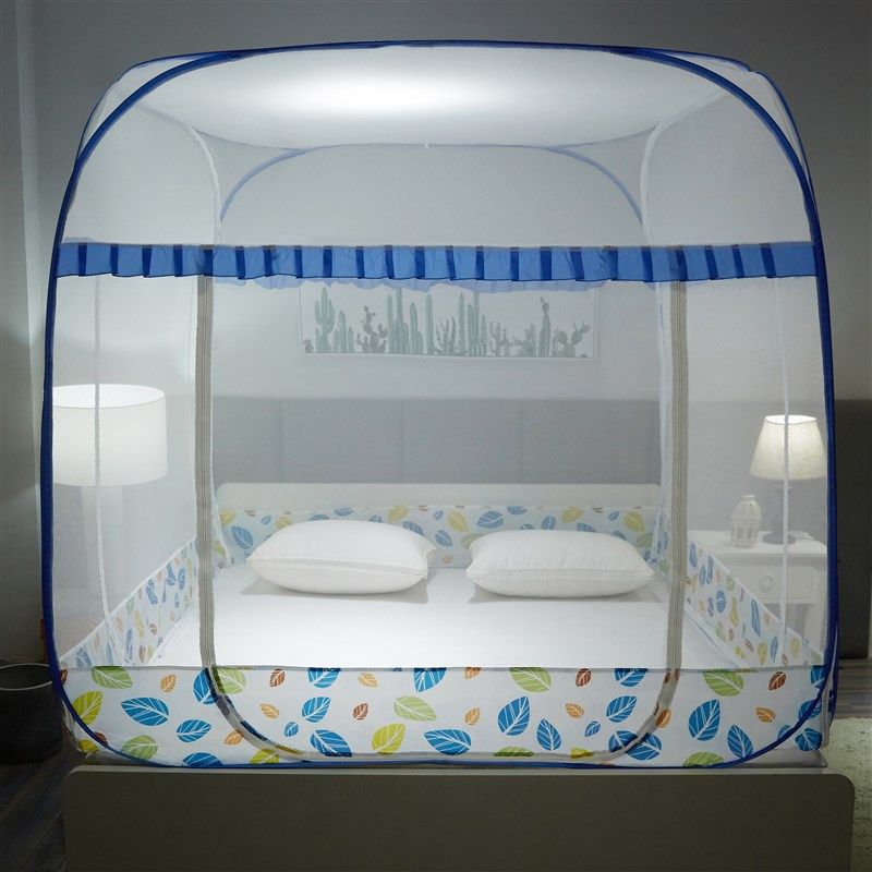 蚊帐2019年新款家用蒙古包1.2/1.5米1.8m床免安装1.35米纹帐无底
