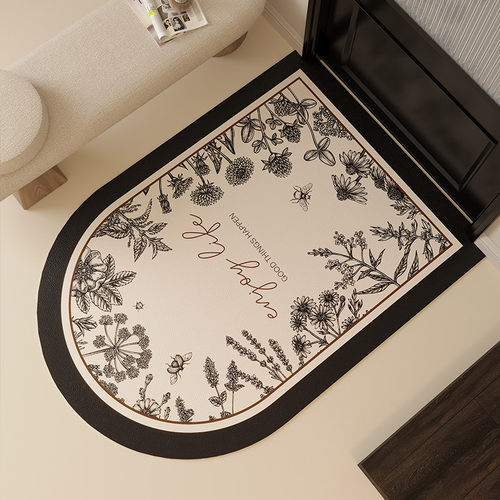 高级感皮革d拱形进门地垫家用玄关进门口入户门垫子可擦免洗可裁