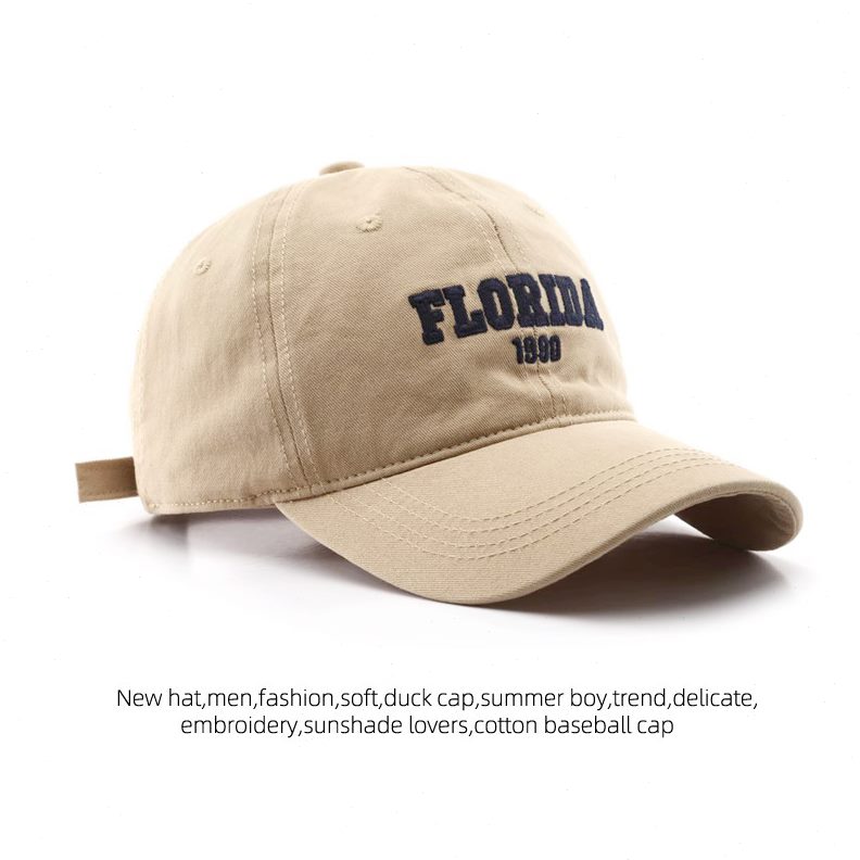 棒球帽女春夏情侣网红季韩版水洗棉鸭舌帽潮牌街头帽子男字母刺绣