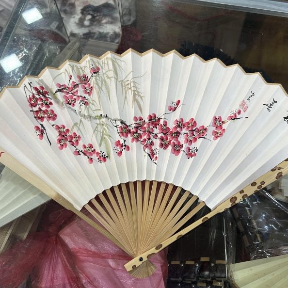 空白扇95面文玩牡丹妃斑古风梅寸梅兰竹菊扇子宣纸折扇苏工竹手绘