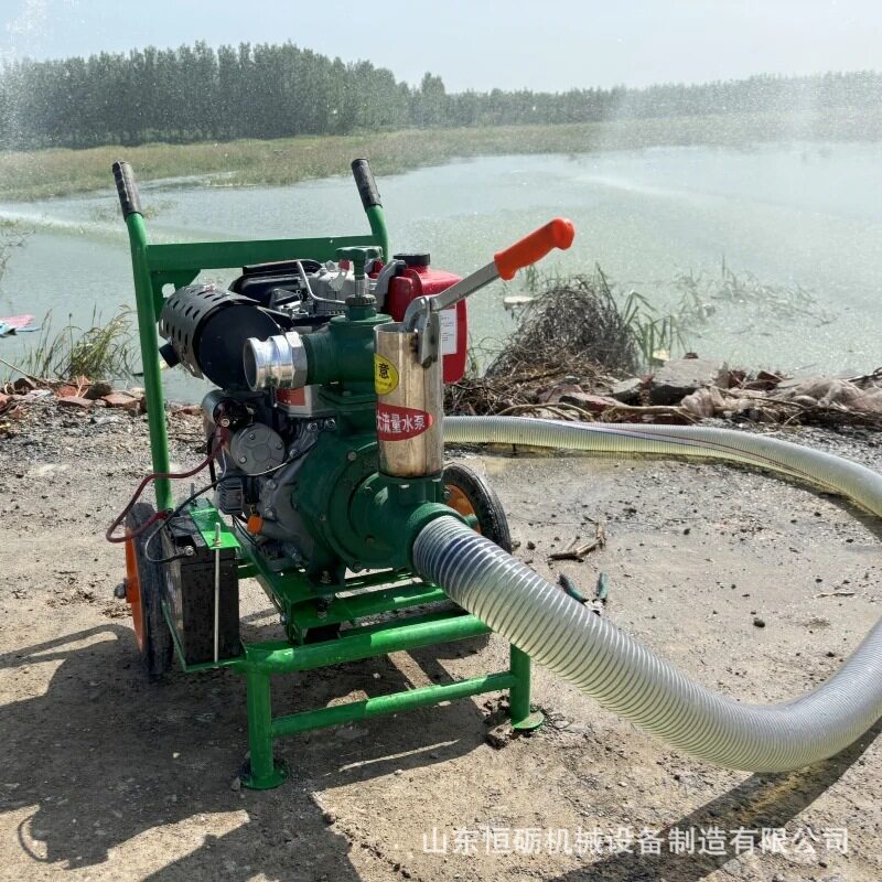 喷灌机专用扬程120米高压水泵农用抽河水柴油电子打火高压水泵