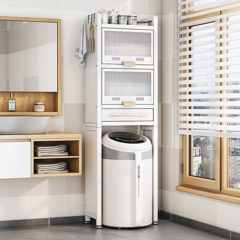 阳台洗衣机置物架上方架子落地小型卫生间储物柜内衣迷你洗衣机架