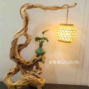 风化枯木摆件# 杜鹃根艺灯# 蝈蝈鸟笼挂架树根雕玄关客厅软装饰品