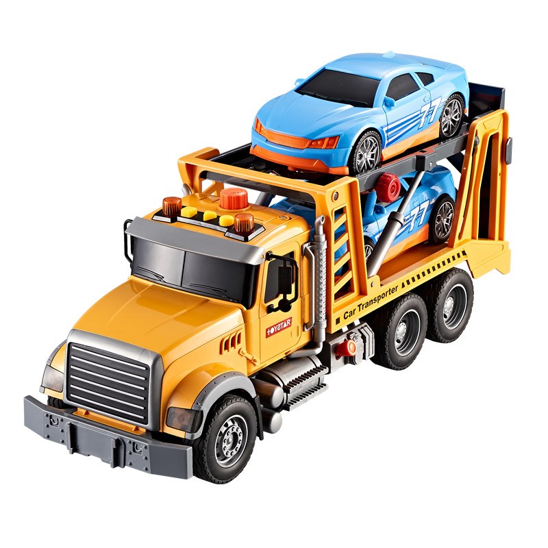 超大号吊车儿童玩具车男孩道路救援车男孩汽车模型拖车运输平板车