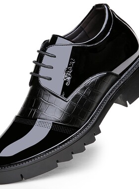春季内增高皮鞋男10cm韩版商务正装增高结L婚鞋子8cm厚底增高鞋男