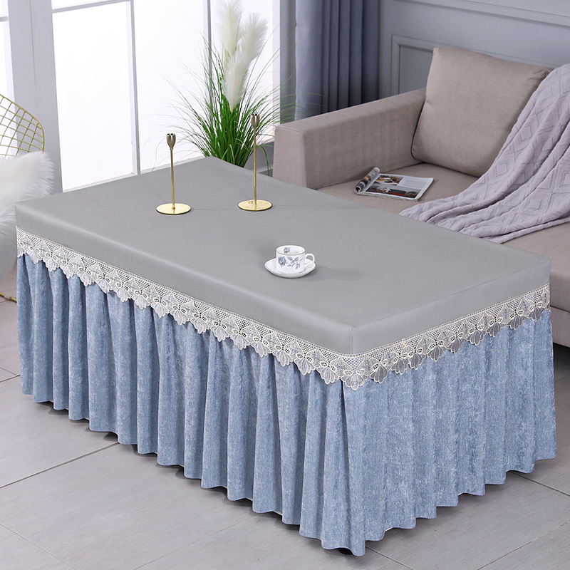 夏季茶几罩套防水防油长方形薄烤火桌罩电炉罩套蕾丝防尘罩全包