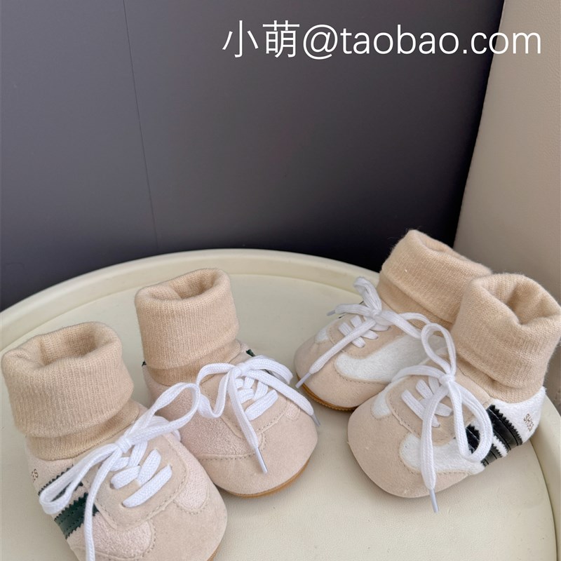 婴儿鞋袜一体冬季0-1岁步前鞋男女宝宝加绒加厚6-12个月不掉棉鞋