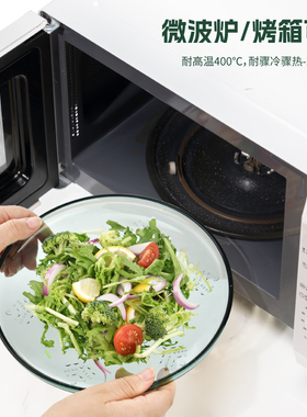 高太白(GTB)7英寸雪花盘盘子高硼硅玻璃微波炉蒸箱加热耐高温