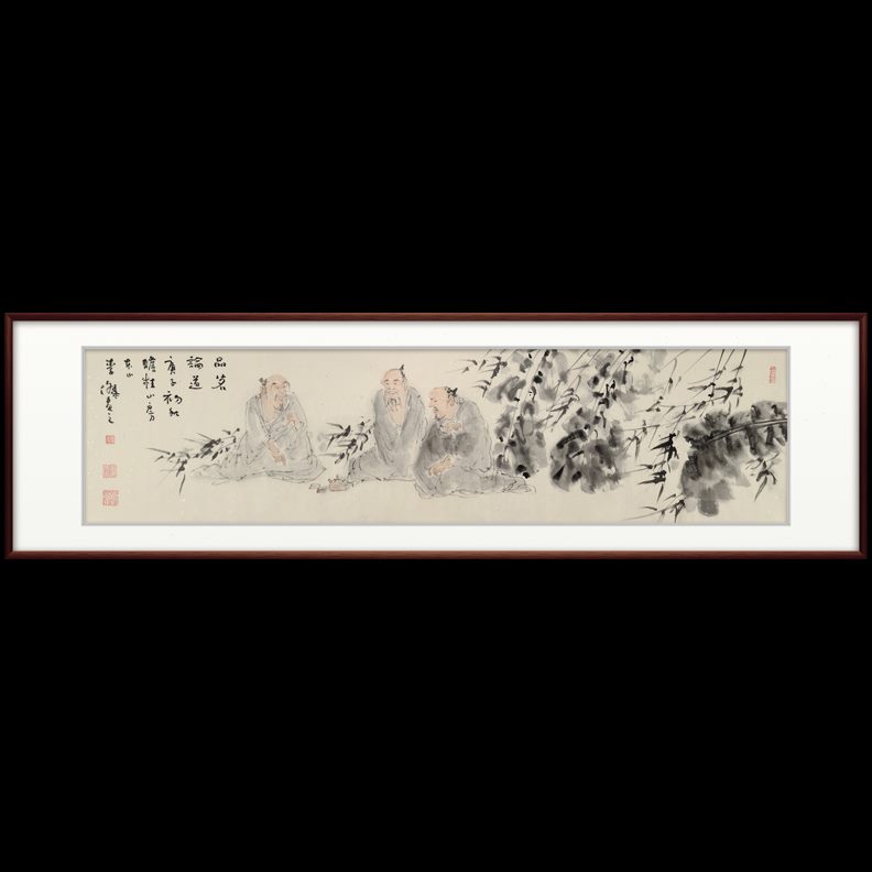 手绘高坊  书房挂画柜办公室画图茶台人物琅茶室士装饰画图片