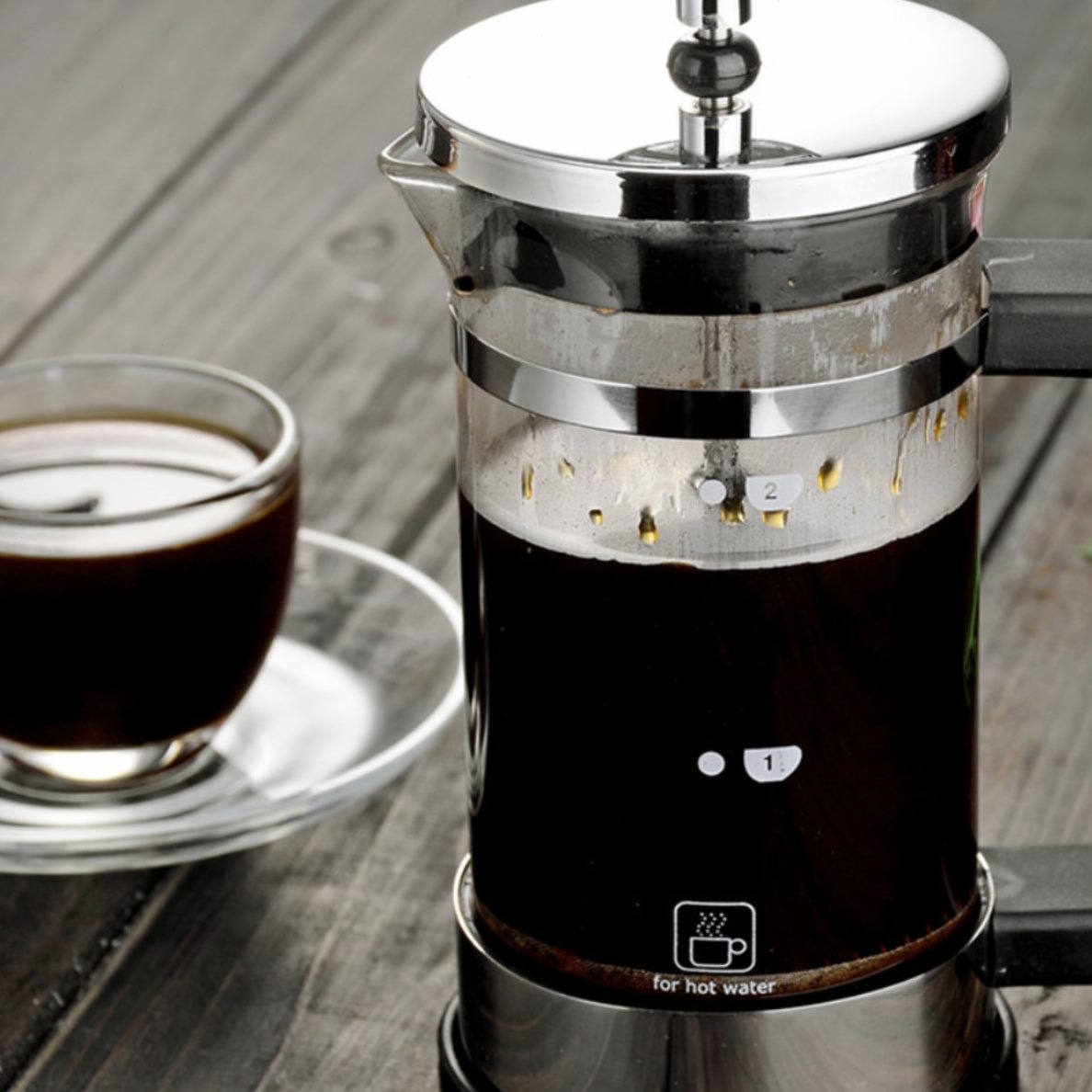 茶冲冲耐热茶器手不锈钢器过滤壶滤法式咖啡法压壶杯玻璃家用压滤