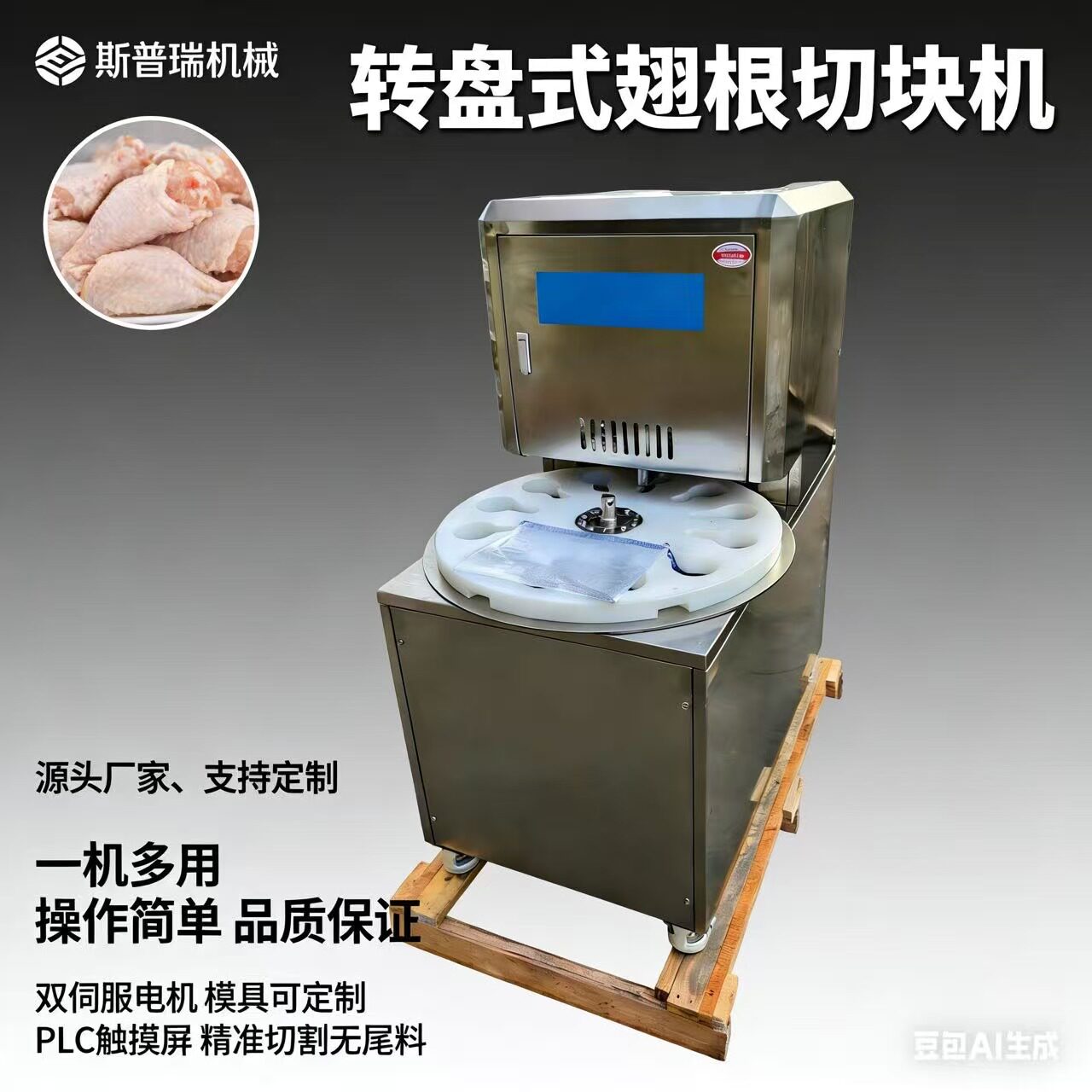 切块盘式机器设备全自动自动转盘式分块冻肉全腿琵琶鸡腿转盘