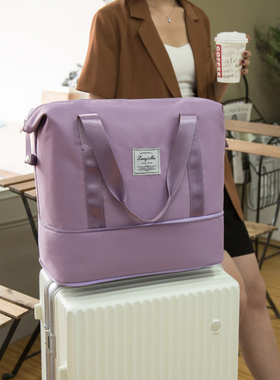 帆布旅行包包女手提超大容量轻便收纳短途便携行李V袋子可套拉杆