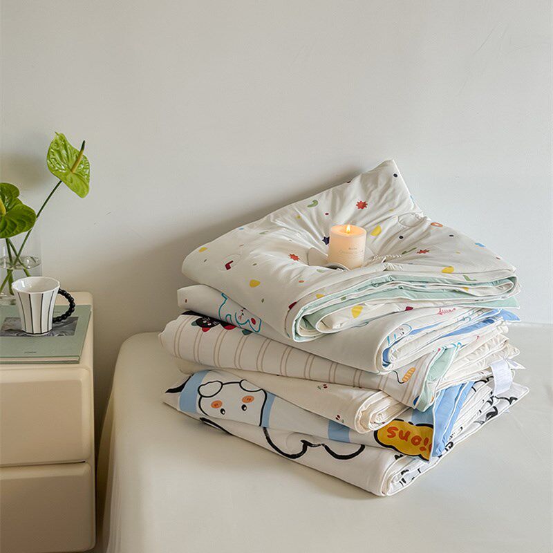 A类母婴90%锦纶10%氨纶双面凉感夏被150g凉感丝冰激凌冰皮空调被