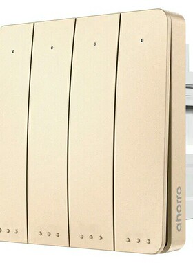 金色单火开关灯双控无线遥控开关面板免布线家用220V随意贴自发电