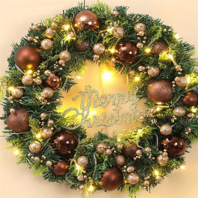 圣诞花环节庆用品30/40/50圣诞节门挂藤环商场酒店挂饰圣诞树装饰