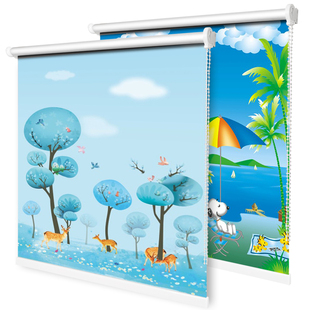 升降厕所厨房防水卧室卷拉式 2021年新款 窗帘全遮光遮阳免打孔安装