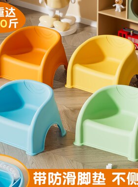 加厚塑料小凳子防滑家p用客厅宝宝换鞋靠背椅儿童吃饭洗澡矮凳板