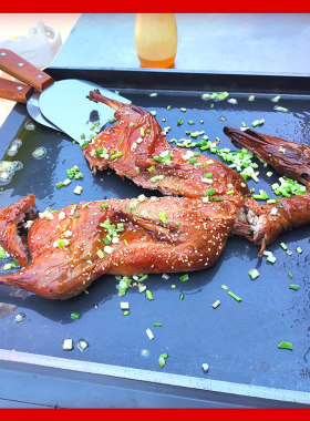 铁板鸭锅设备铁板鸡架专用铁板烧铁板商用手撕烤鸭压板烤盘烤鸭炉