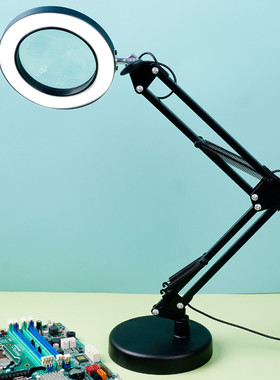 放大镜修表led台灯高清30倍台式电路板焊接手机维修用Z专用工作台