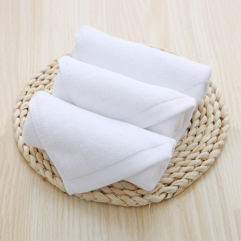 全酒店白色方巾30cm小毛巾四方擦手帕加厚洗脸吸水不掉毛