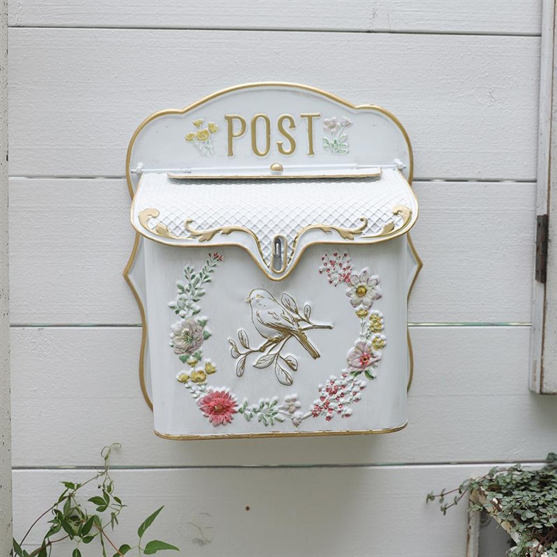 新款欧式花鸟信箱立体浮雕投递箱户外花园装饰室内收纳壁挂箱铁艺