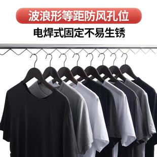 304不锈钢波浪线晾衣杆阳台固定式晾衣架32mmR管波浪条防风晒衣架