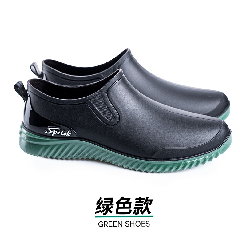 雨鞋男低帮防滑牛筋底厨房水鞋时尚防水工地雨靴男士胶鞋野外新款