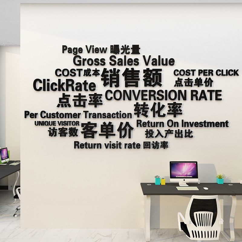 办公室墙面装饰企业文化激励志销售背景墙贴纸会议电商公司标语