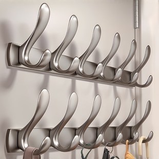 衣柜外侧面挂钩一排式免打孔墙上挂衣架壁挂打孔入户门挂衣钩高级