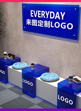 彩色亚克力L型置物架橱窗展示台网红咖啡奶茶店V吧台阶梯陈列桌