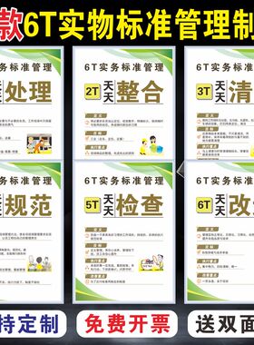 6T厨房管理制度牌处理整合清扫规范检查改进 标语厨房6S4DK五常管