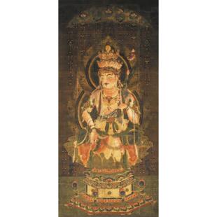 神像十一面观音国画工笔萨字竖轴高清晰画幅彷画装饰画挂轴
