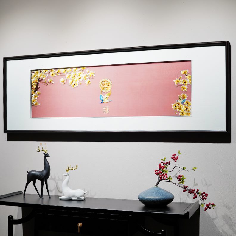 框背景墙带成品客厅沙发精品手工刺绣现代装饰画挂画中国风新中式图片