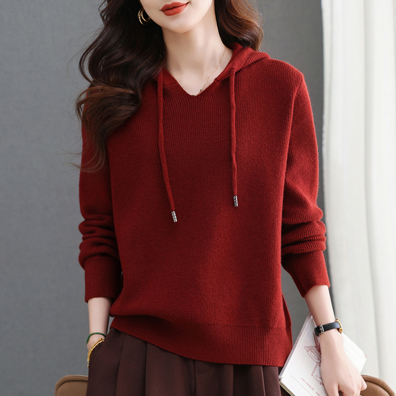 连帽毛衣女秋冬新款宽松