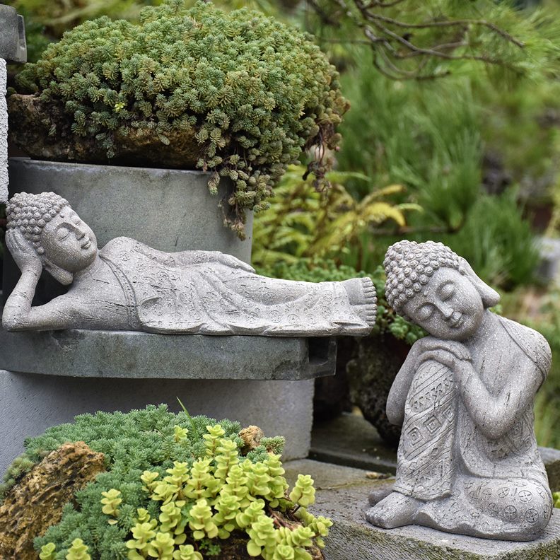 布置佛像鱼缸装饰花桌面客厅室外庭院禅意园阳台树脂摆件家居造景