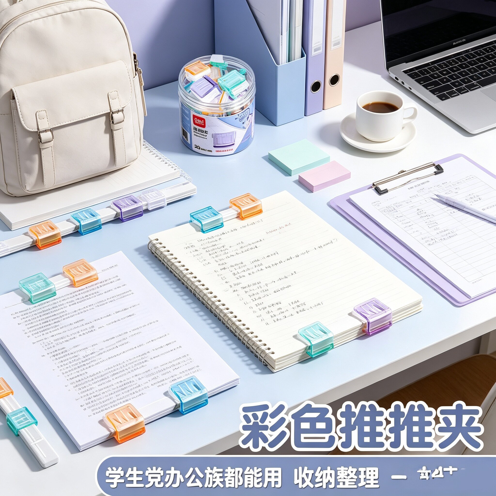 彩色小夹子推推夹透明收纳固定