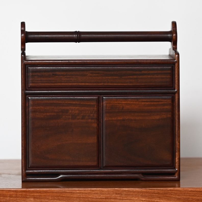 大容量小叶紫檀篮首饰收纳盒复古实木提质点心关盒机中式盒收纳箱