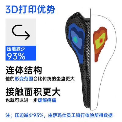 A07萨玛仕S3D打印镂空SAM坐垫155龙座垫苍公路碳纤维SI山地自行车