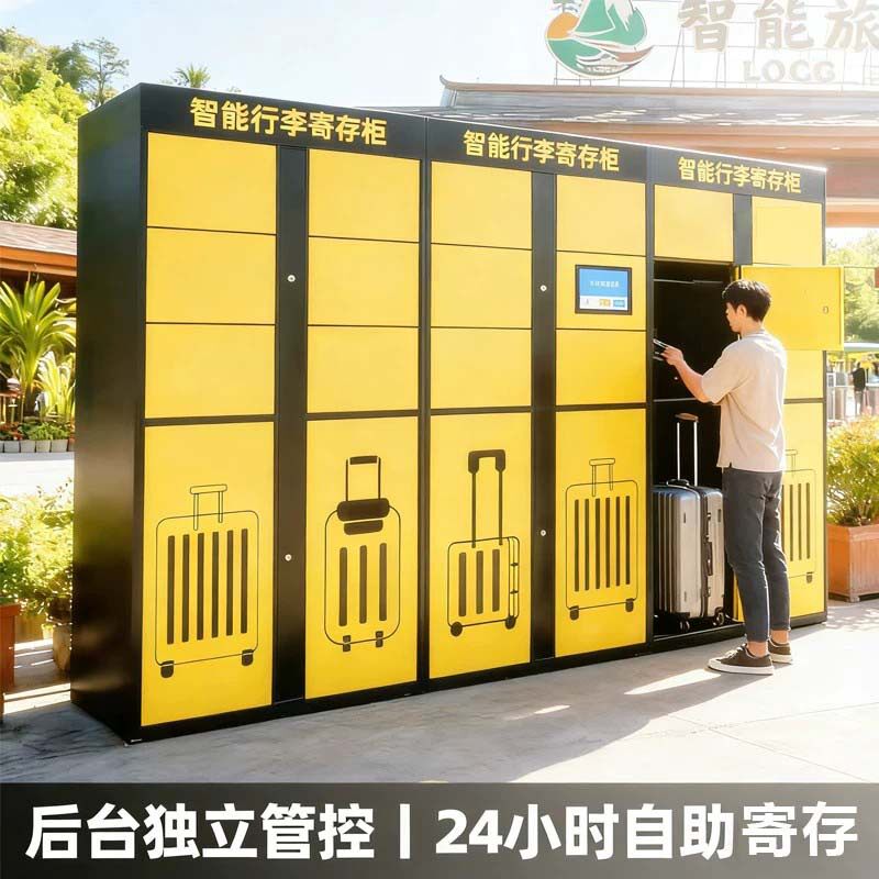 智能行李寄存柜机场酒店景区条码指纹刷卡人脸高铁火车站储物柜图片