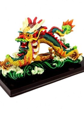 2024新年龙年贺岁礼物交趾陶龙行天下摆件桌面家居装饰摆设中国龙