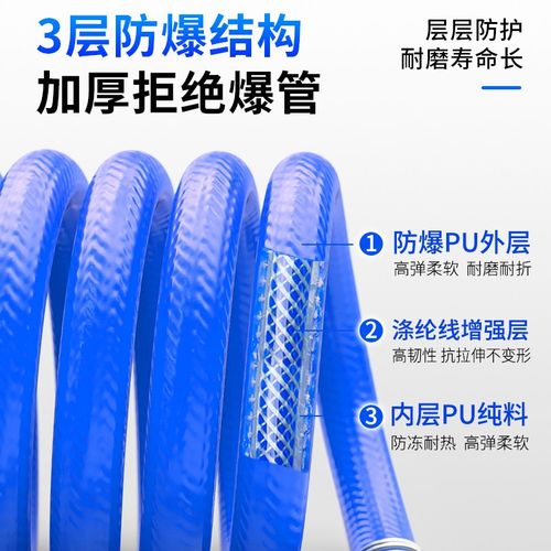 PU气管软管夹纱弹簧管气动高压防爆空压机气泵伸缩螺旋充气10/8mm