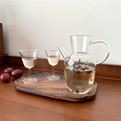 新中式玻璃茶壶耐高温大容量水经注绿茶壶执壶煮茶壶花果茶具套装