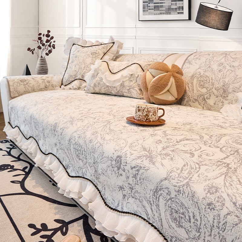 法式奶油风沙发垫秋冬季2025新款美式高级感皮沙发防滑坐垫套罩巾